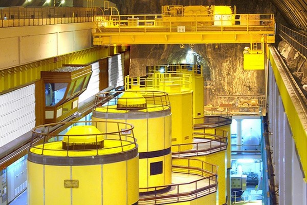 The underground Power Station painted in bright yellow