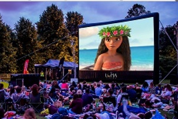 Families enjoying Luna outdoor Cinema