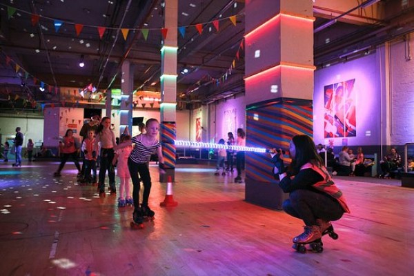 Roller skating fun with the kids in Glasgow