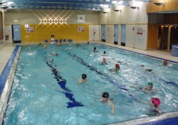 Youngsters having fun in the Swimming Pool on the Isle of Harris