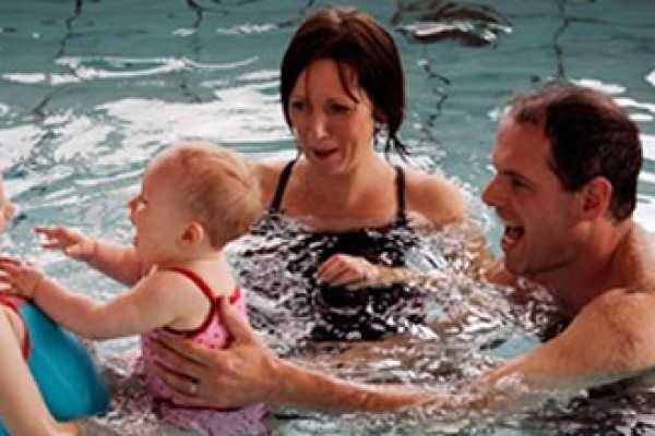 Family time at Troon swimming pool