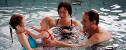 Family time at Troon swimming pool